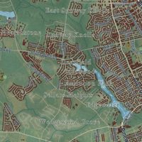 Second close-up of the map of Sumter, South Carolina print showing more streets and buildings