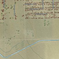 Second close-up of the map of Sun Village, California print showing more streets and buildings