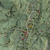 Second close-up of the map of Sunbright, Tennessee print showing more streets and buildings