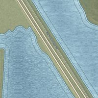 Second close-up of the map of Sunburst, Montana print showing more streets and buildings