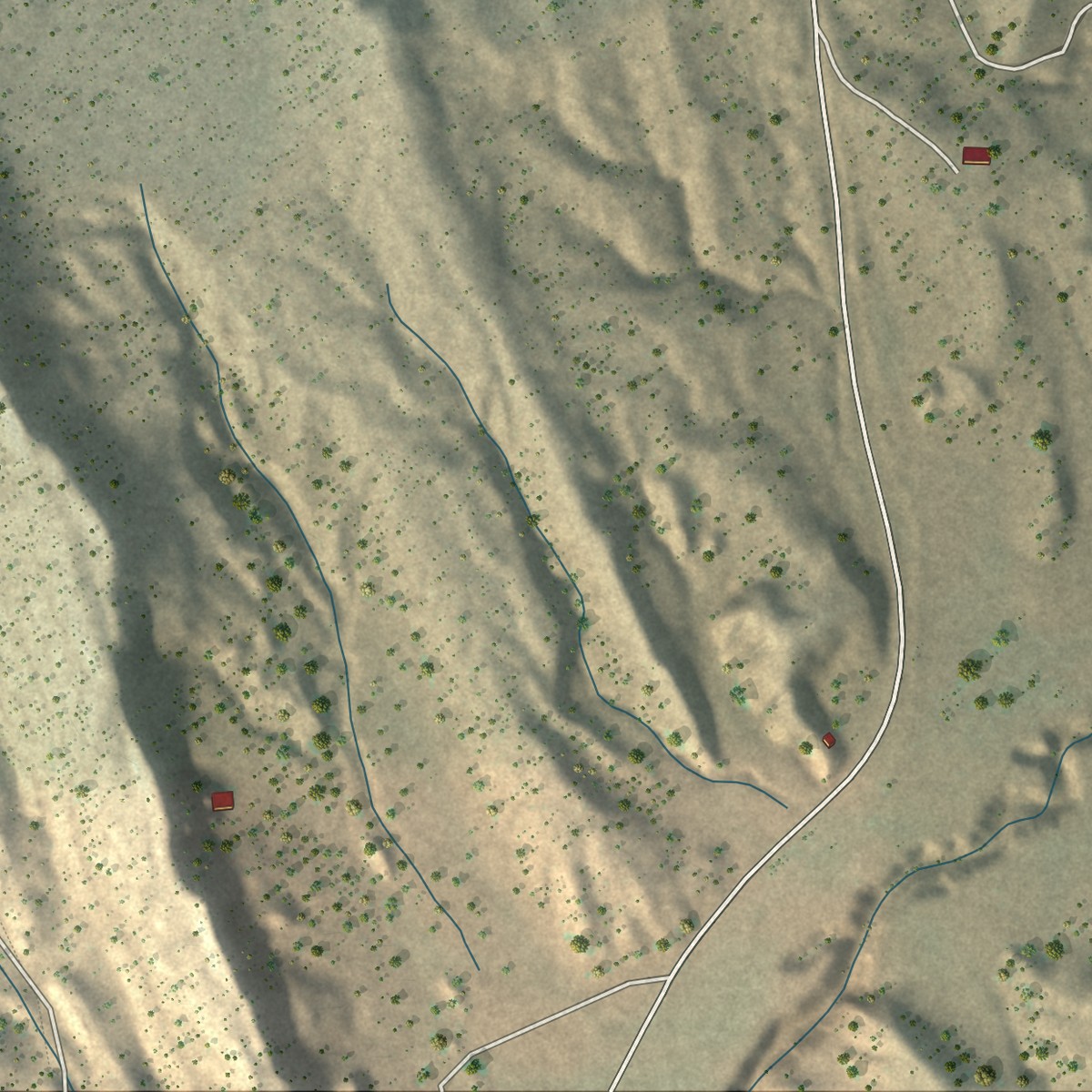 Second close-up of the map of Sundance, New Mexico print showing more streets and buildings