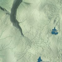 Close-up of the map of Sunderland, Vermont print showing terrain and local geography