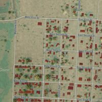 Second close-up of the map of Sundown, Texas print showing more streets and buildings