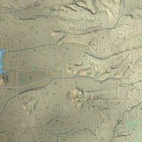 Second close-up of the map of Sunland Park, New Mexico print showing more streets and buildings