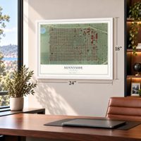 Sunnyside, Colorado map, 18 x 24 inch print in a white frame in a home office