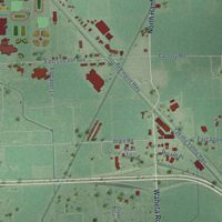 Second close-up of the map of Sunnyside, Washington print showing more streets and buildings
