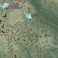 Second close-up of the map of Sunnyvale, Texas print showing more streets and buildings