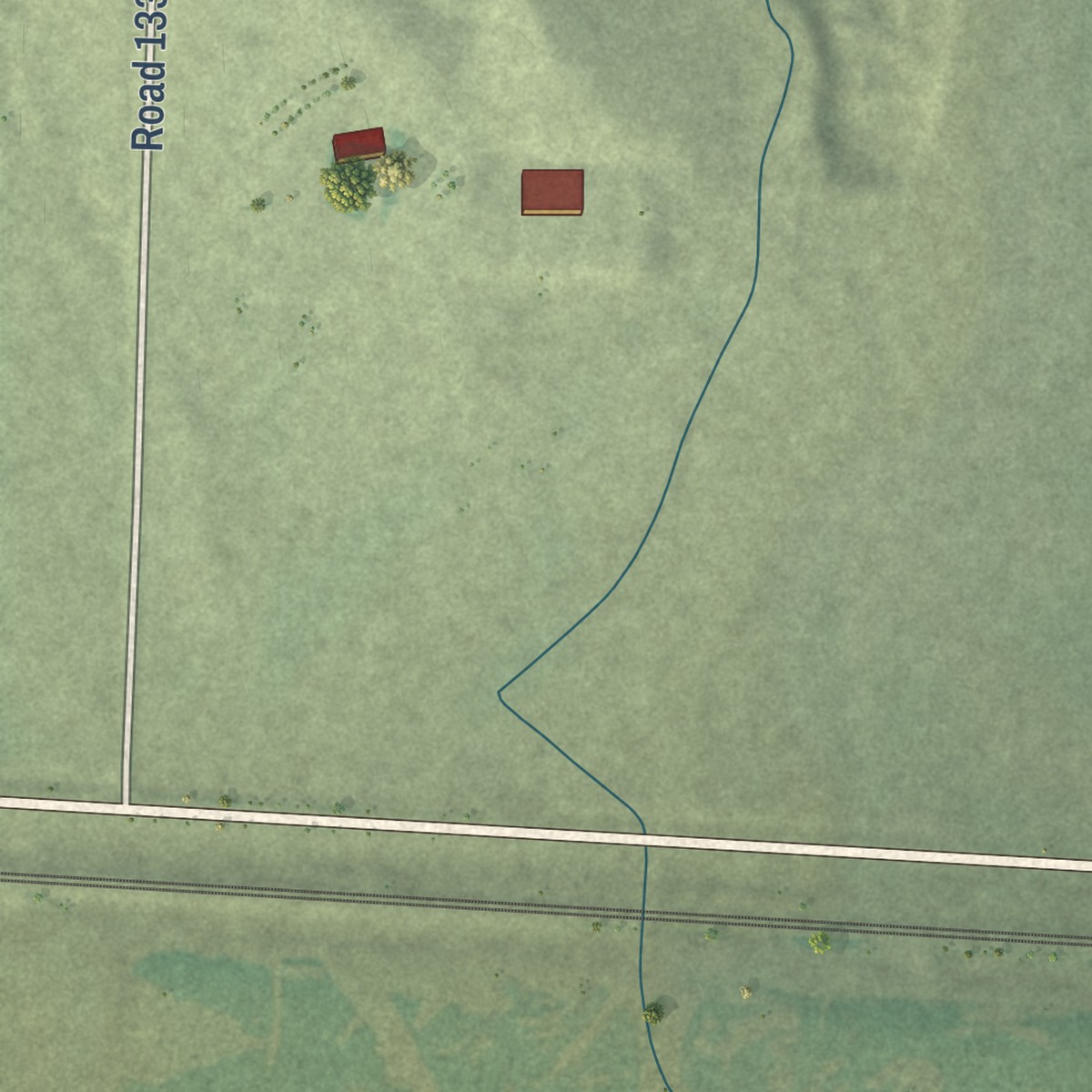 Second close-up of the map of Sunol, Nebraska print showing more streets and buildings