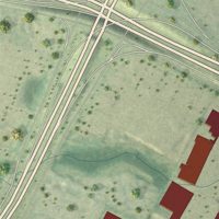 Second close-up of the map of Sunset Valley, Texas print showing more streets and buildings