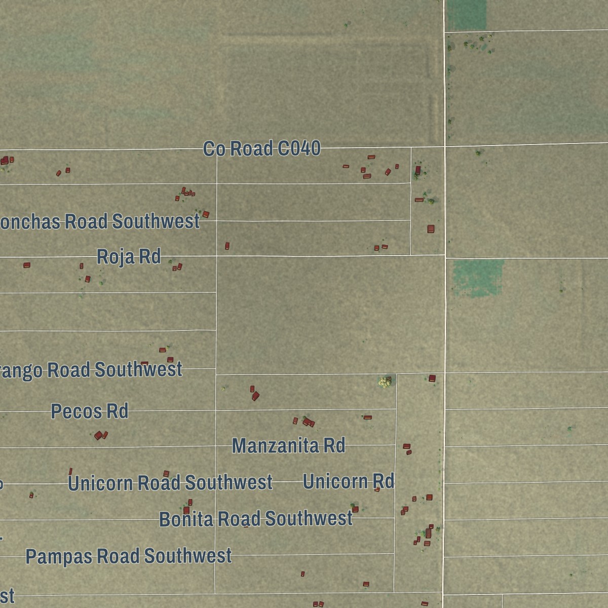 Second close-up of the map of Sunshine, New Mexico print showing more streets and buildings