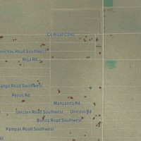 Second close-up of the map of Sunshine, New Mexico print showing more streets and buildings