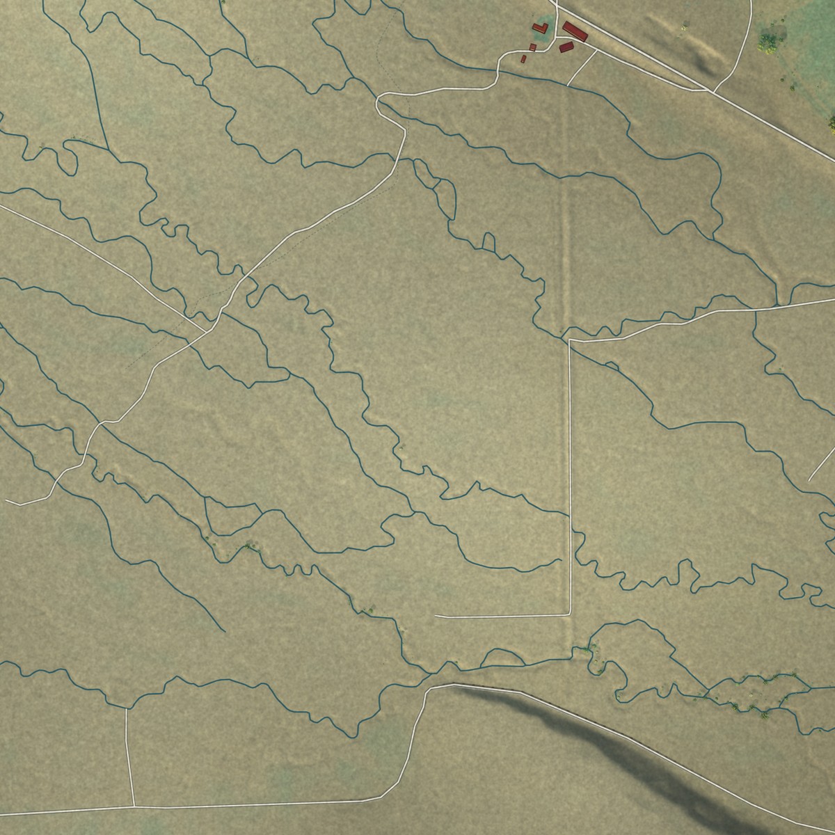 Second close-up of the map of Suntex, Oregon print showing more streets and buildings