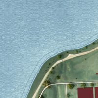 Second close-up of the map of SUNY Oswego, New York print showing more streets and buildings
