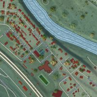 Second close-up of the map of Superior, Montana print showing more streets and buildings
