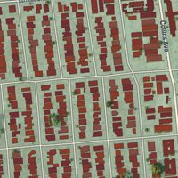 Second close-up of the map of Surfside, Florida print showing more streets and buildings