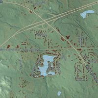 Second close-up of the map of Surrey, Michigan print showing more streets and buildings