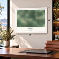 Sussex, Virginia map, 18 x 24 inch print in a white frame in a home office