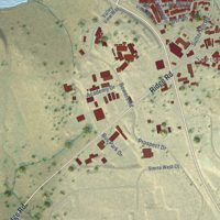Second close-up of the map of Sutter Creek, California print showing more streets and buildings