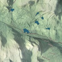 Close-up of the map of Sutton, Vermont print showing terrain and local geography