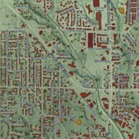 Second close-up of the map of Swansea, Illinois print showing more streets and buildings