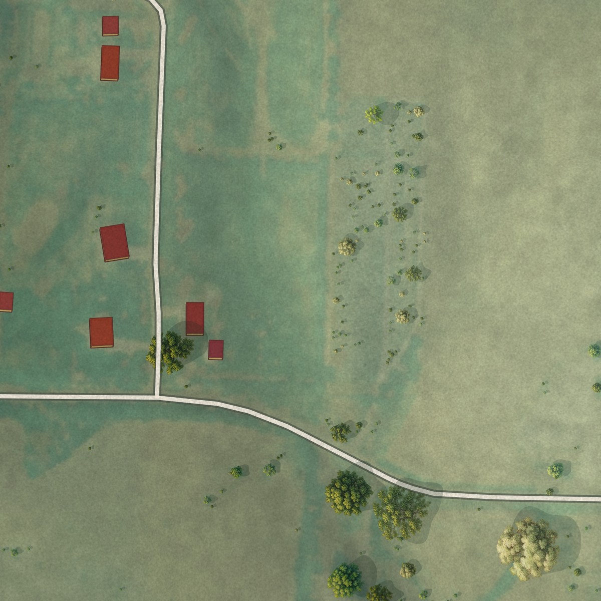 Second close-up of the map of Swedona, Illinois print showing more streets and buildings