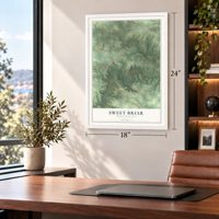 Sweet Briar, North Dakota map, 18 x 24 inch print in a white frame in a home office