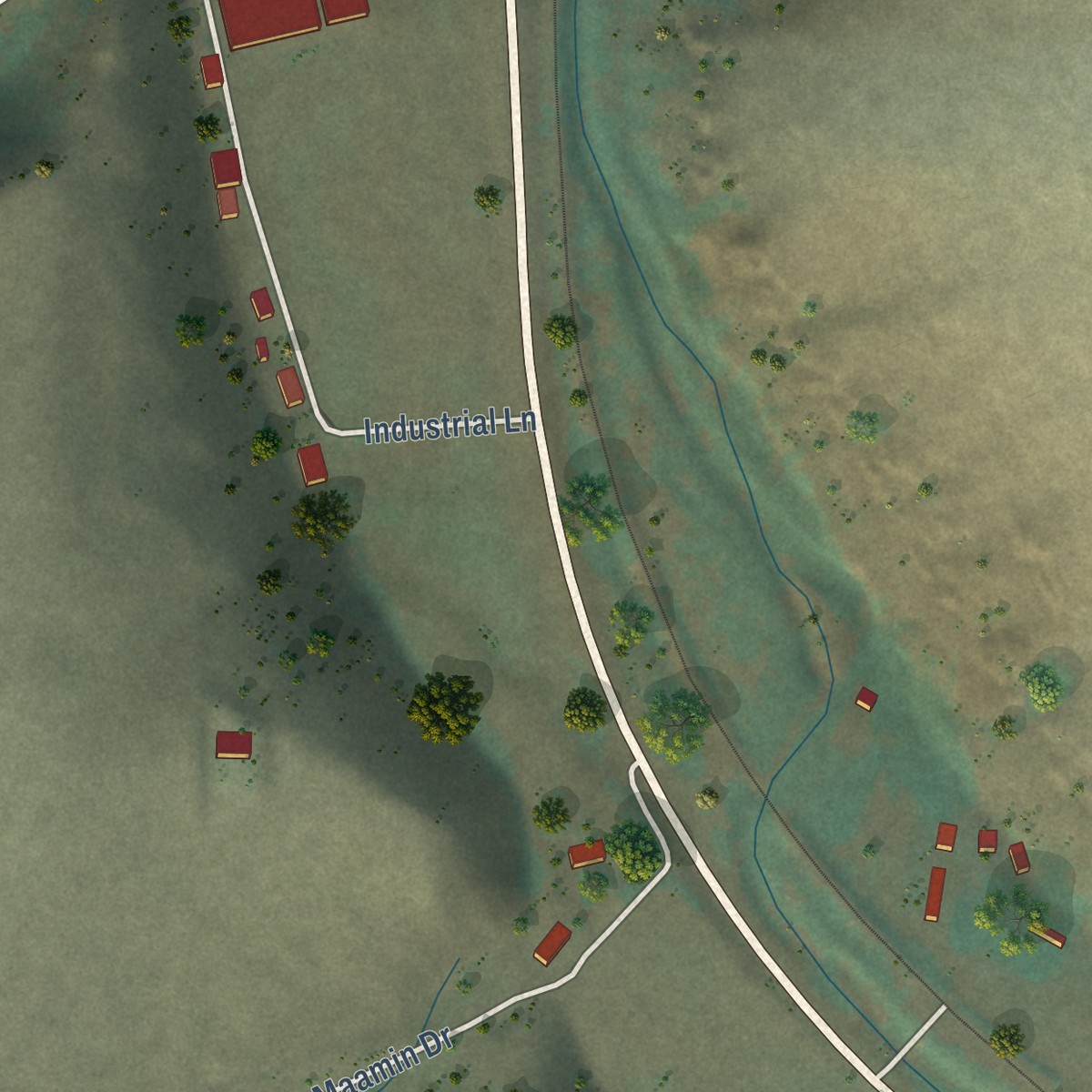 Second close-up of the map of Sweetwater, Idaho print showing more streets and buildings