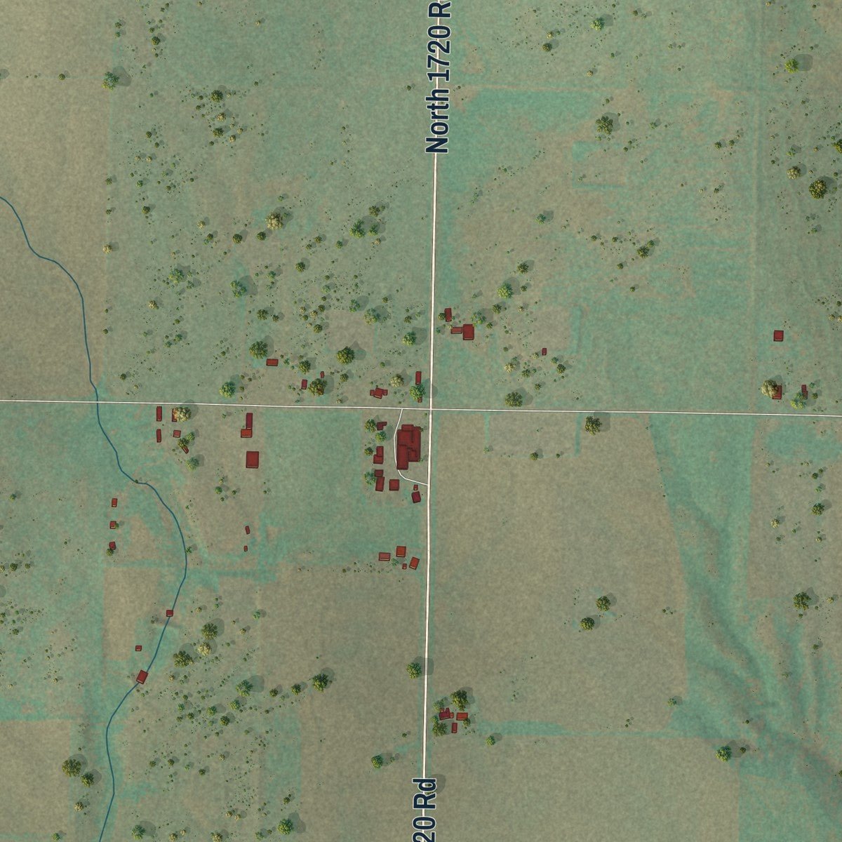 Second close-up of the map of Sweetwater, Oklahoma print showing more streets and buildings