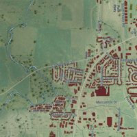 Second close-up of the map of Sycamore, Illinois print showing more streets and buildings