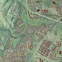 Second close-up of the map of Sycolin, Virginia print showing more streets and buildings
