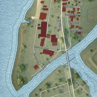 Second close-up of the map of Sylvan Beach, New York print showing more streets and buildings