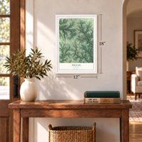 Sylvan, Wisconsin map, 12 x 18 inch print in a white frame in an entryway
