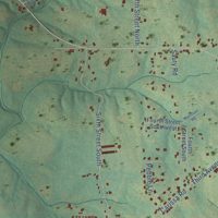 Second close-up of the map of Sylvania, Alabama print showing more streets and buildings