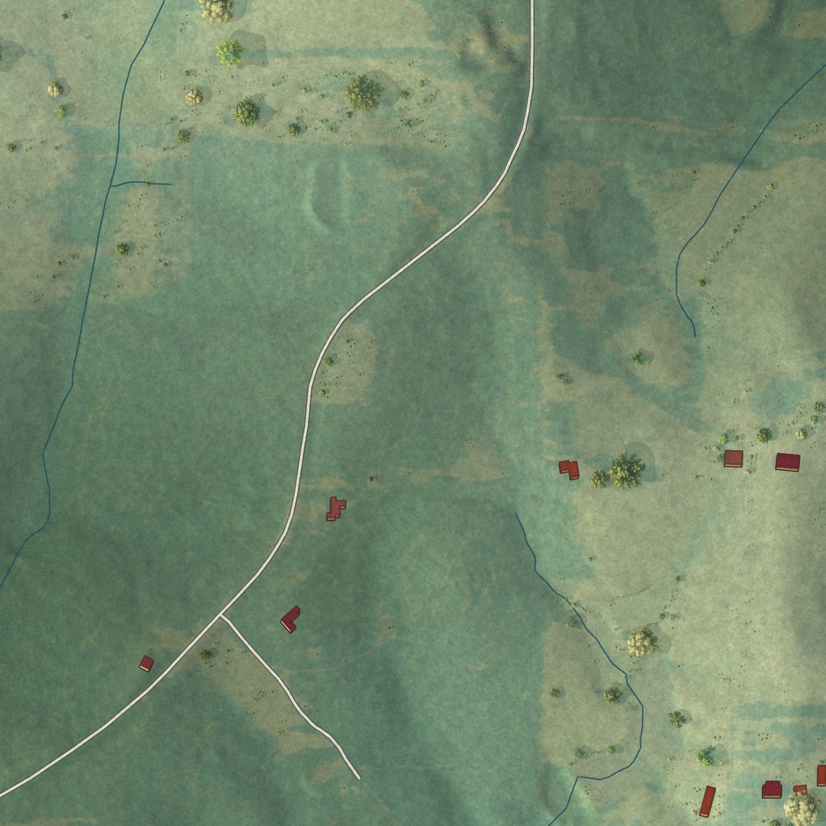 Second close-up of the map of Sylvarena, Mississippi print showing more streets and buildings