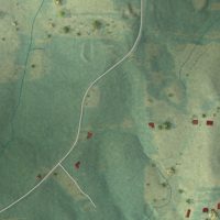 Second close-up of the map of Sylvarena, Mississippi print showing more streets and buildings