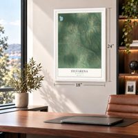 Sylvarena, Mississippi map, 18 x 24 inch print in a white frame in a home office