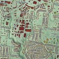 Second close-up of the map of Symmes, Ohio print showing more streets and buildings