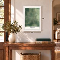 Symsonia, Kentucky map, 12 x 18 inch print in a white frame in an entryway