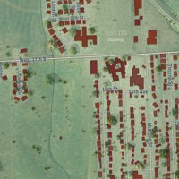 Second close-up of the map of Syracuse, Nebraska print showing more streets and buildings