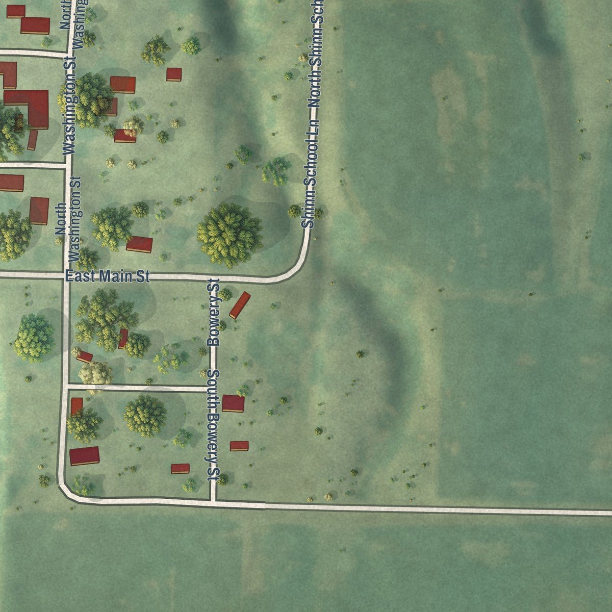 Second close-up of the map of Table Grove, Illinois print showing more streets and buildings
