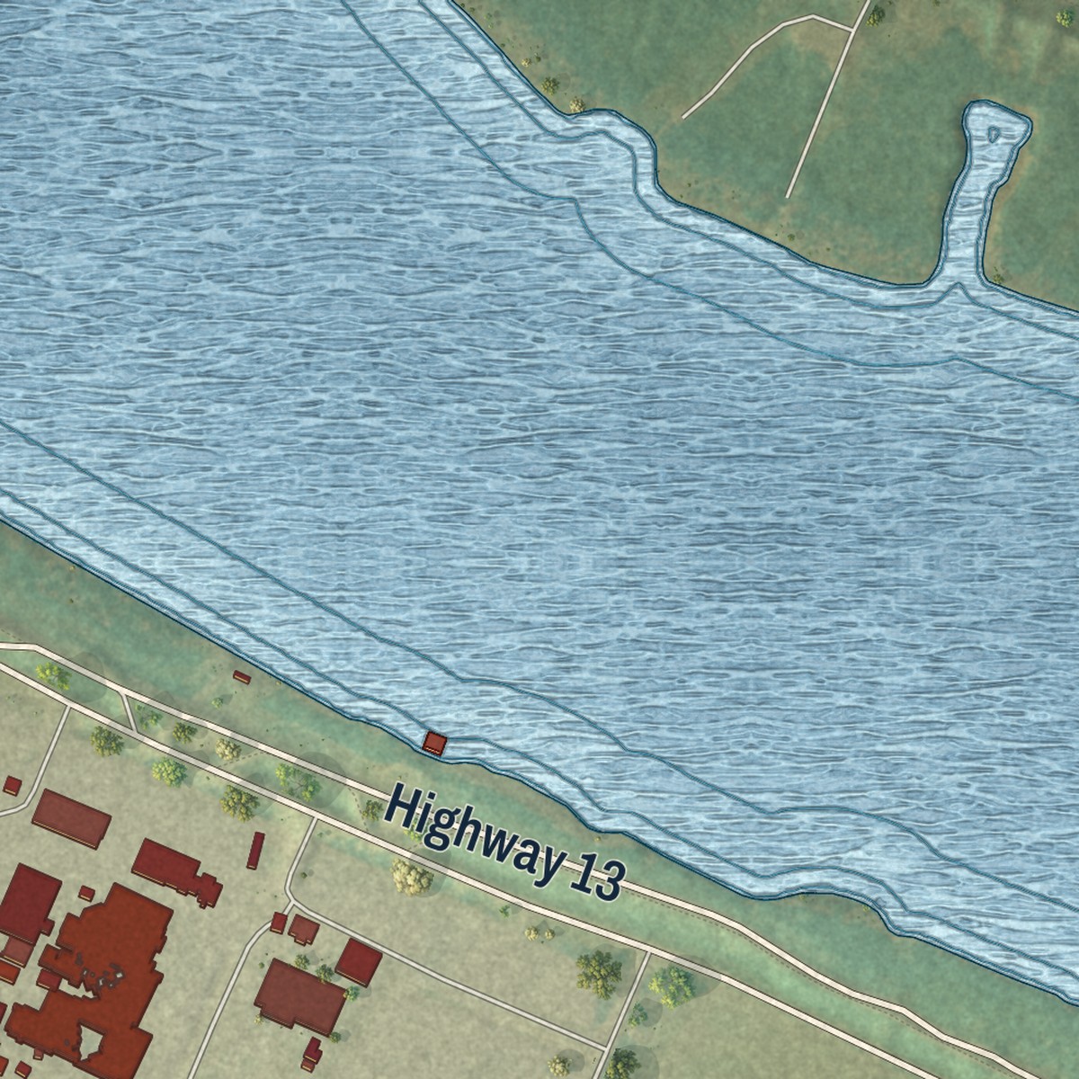 Second close-up of the map of Taft, Louisiana print showing more streets and buildings
