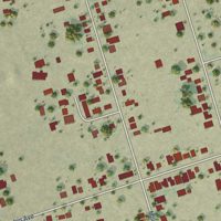 Second close-up of the map of Taft Mosswood, California print showing more streets and buildings