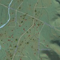 Second close-up of the map of Takilma, Oregon print showing more streets and buildings