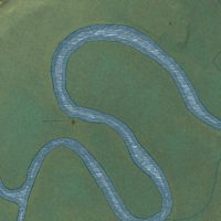 Second close-up of the map of Takotna, Alaska print showing more streets and buildings