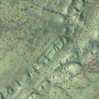 Second close-up of the map of Talbott, Tennessee print showing more streets and buildings