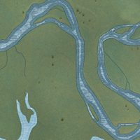 Second close-up of the map of Tanacross, Alaska print showing more streets and buildings