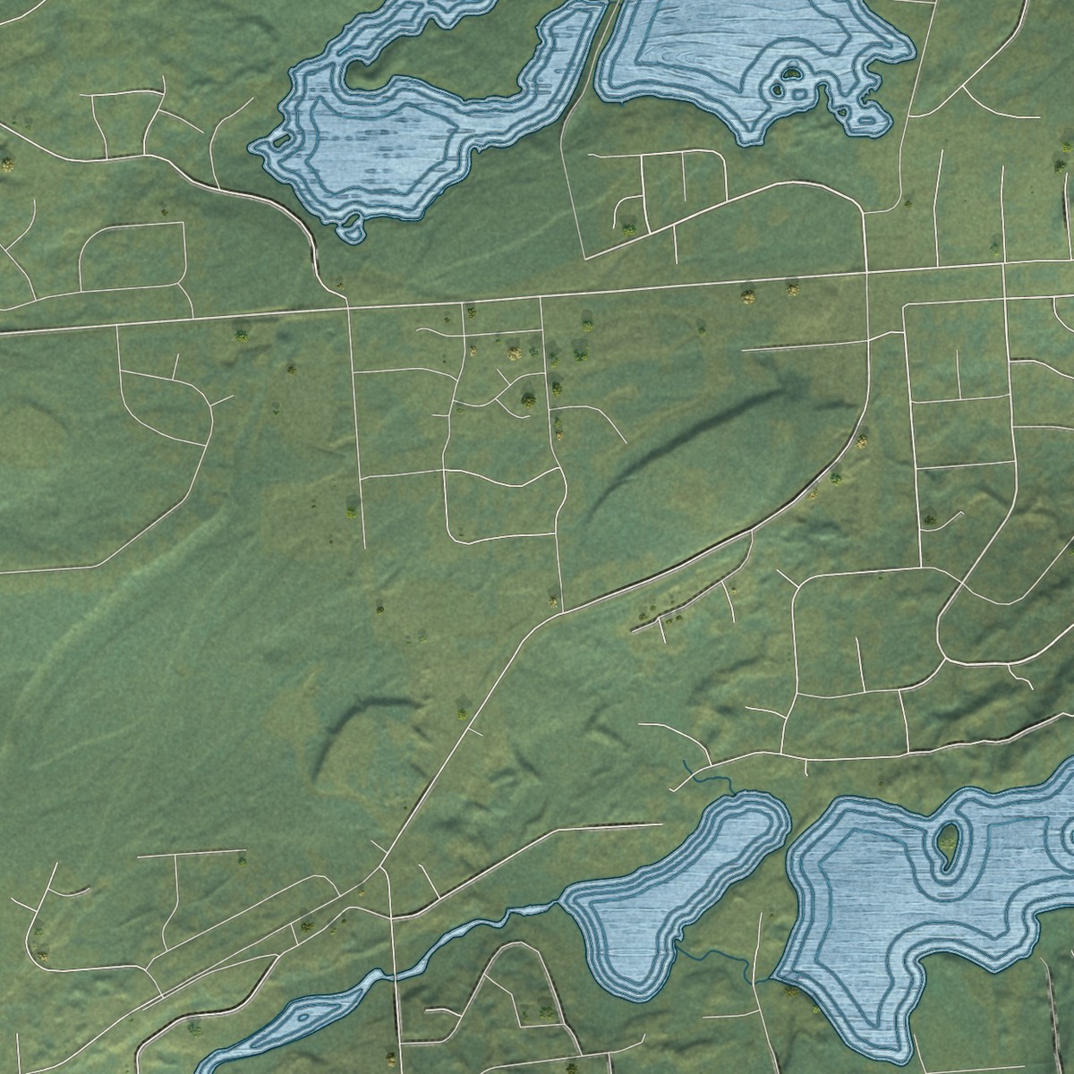 Second close-up of the map of Tanaina, Alaska print showing more streets and buildings