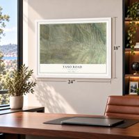 Tano Road, New Mexico map, 18 x 24 inch print in a white frame in a home office