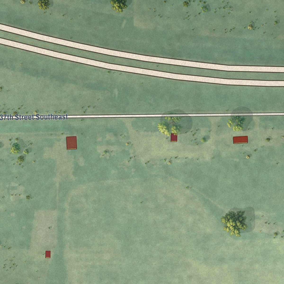 Second close-up of the map of Tappen, North Dakota print showing more streets and buildings