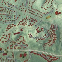 Second close-up of the map of Tarrytown, New York print showing more streets and buildings